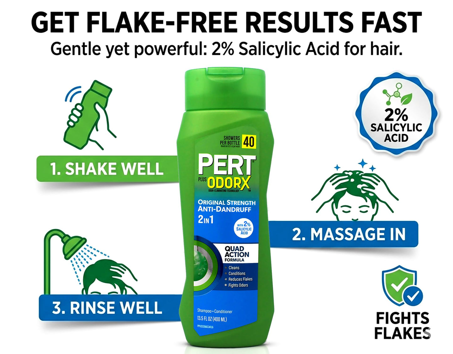 Pert classic clean scent anti dandruff shampoo for men and women