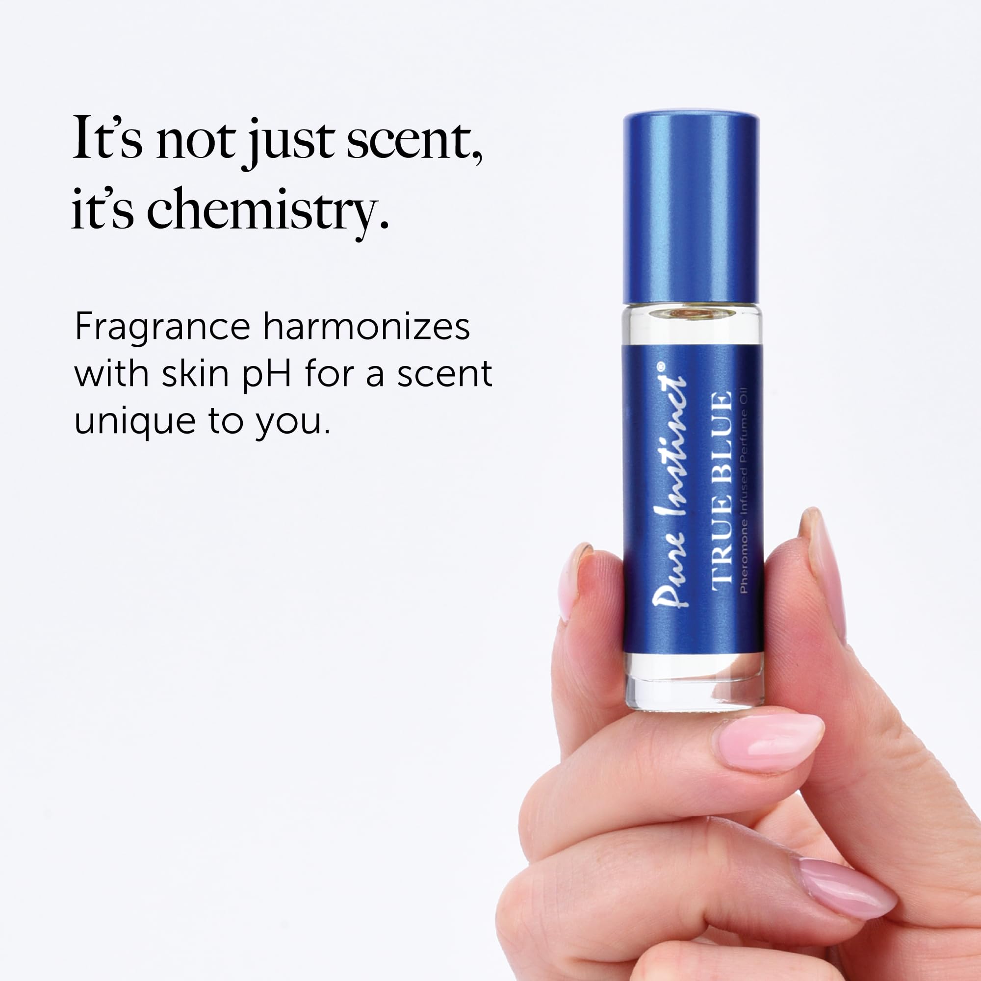 Pure Instinct pheromone perfume oil bottle showing product label details