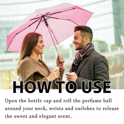 Revivix unisex travel fragrance bottle being held to demonstrate its convenient pocket size dimensions.