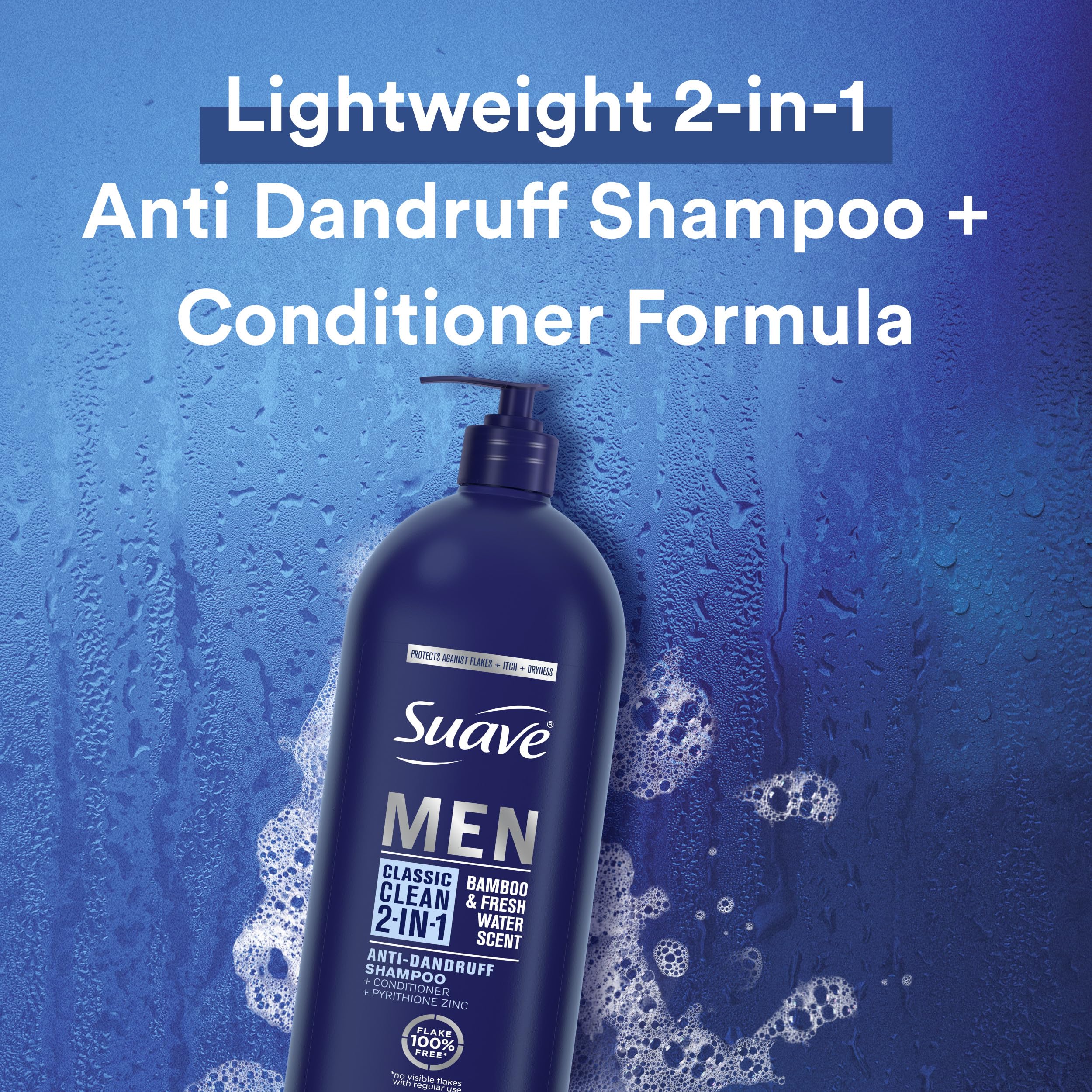 Suave Men 40 fluid ounce anti-dandruff bottle with pump