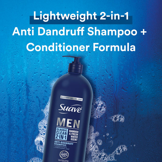 Suave Men 40 fluid ounce anti-dandruff bottle with pump