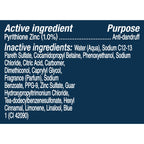 Close up of Suave Men shampoo bottle label and bamboo scent