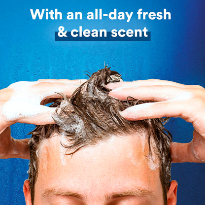 Suave Men anti-dandruff shampoo with pump dispenser detail