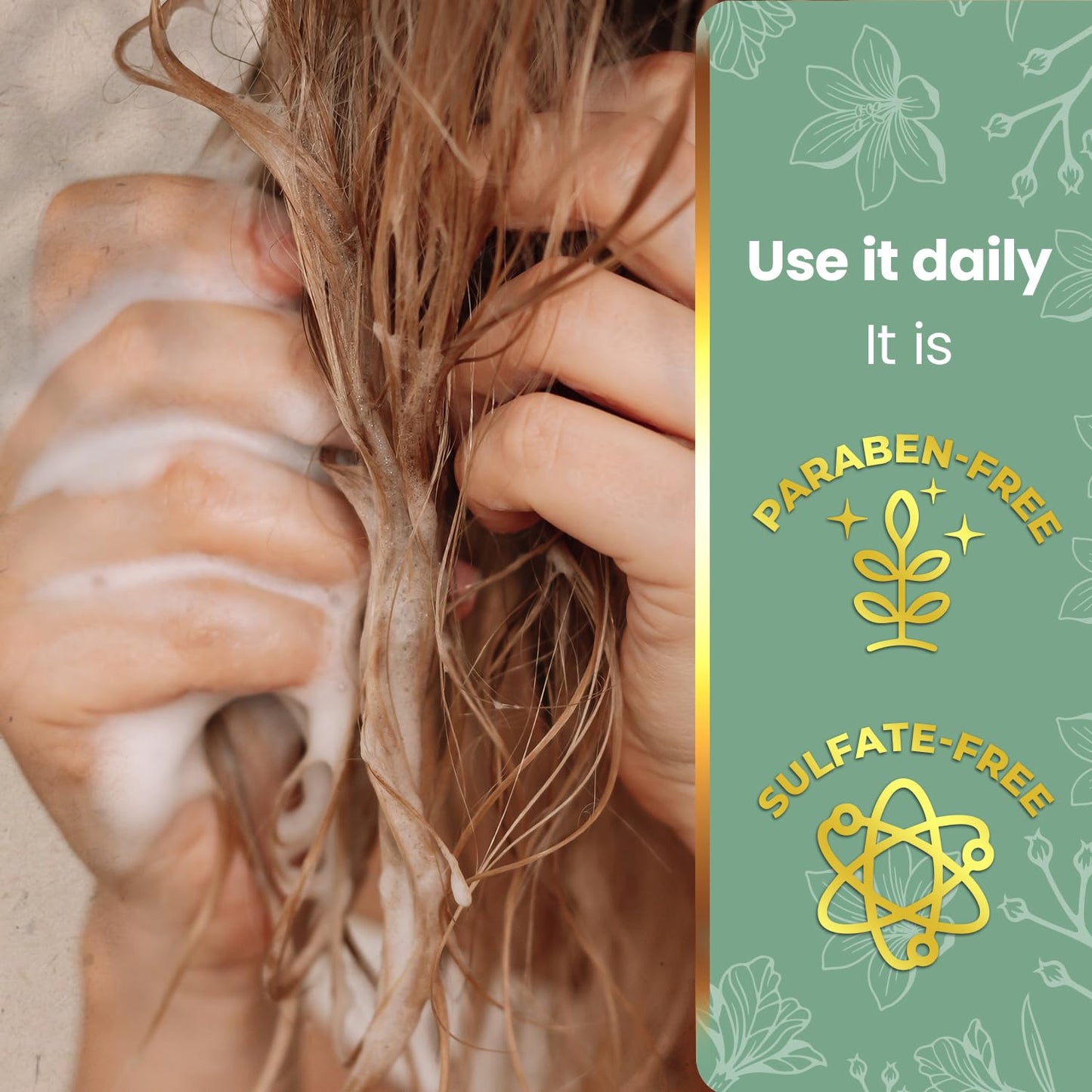 Side angle view of the authentic USA imported Tio Nacho daily hair strengthening bottle