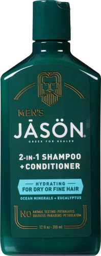 Jason Men's hydrating hair care bottle label details