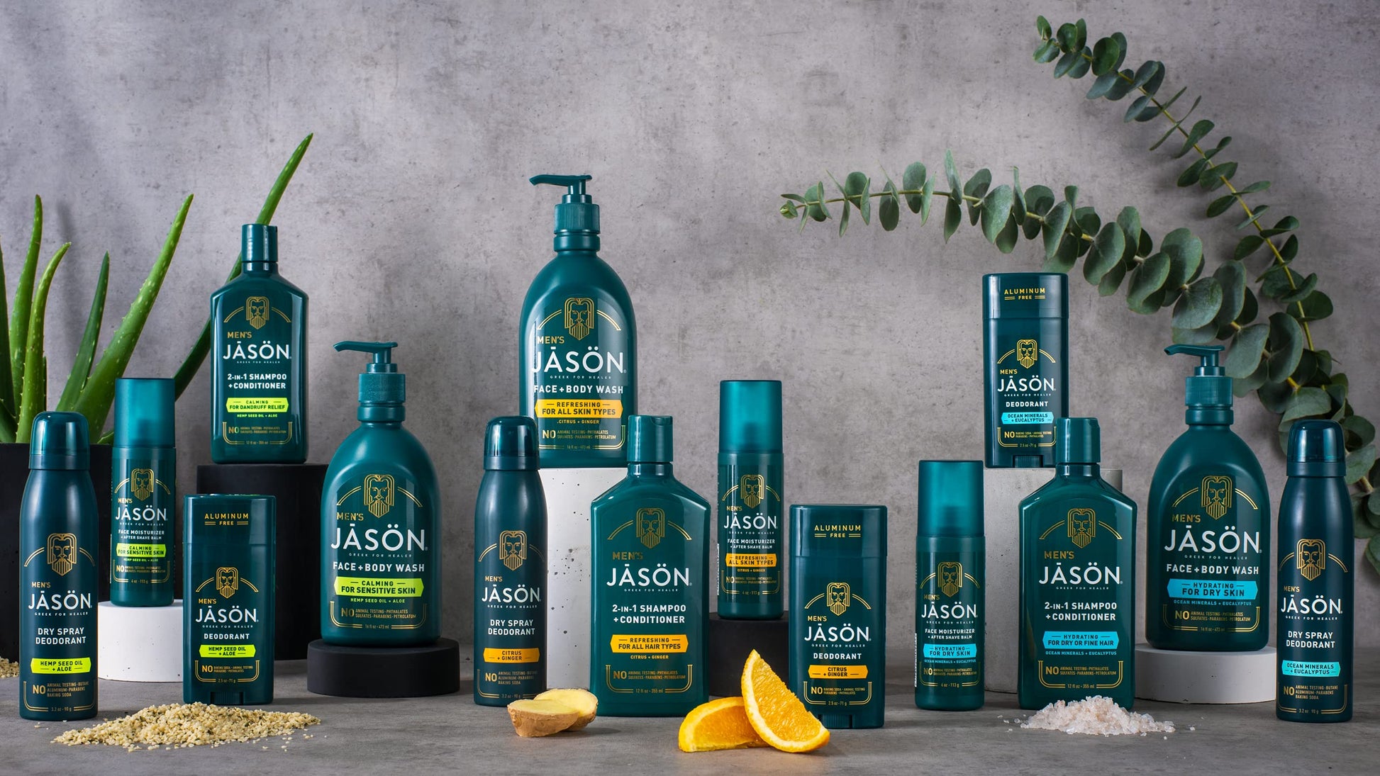 Group shot of Jason Men's grooming collection for men