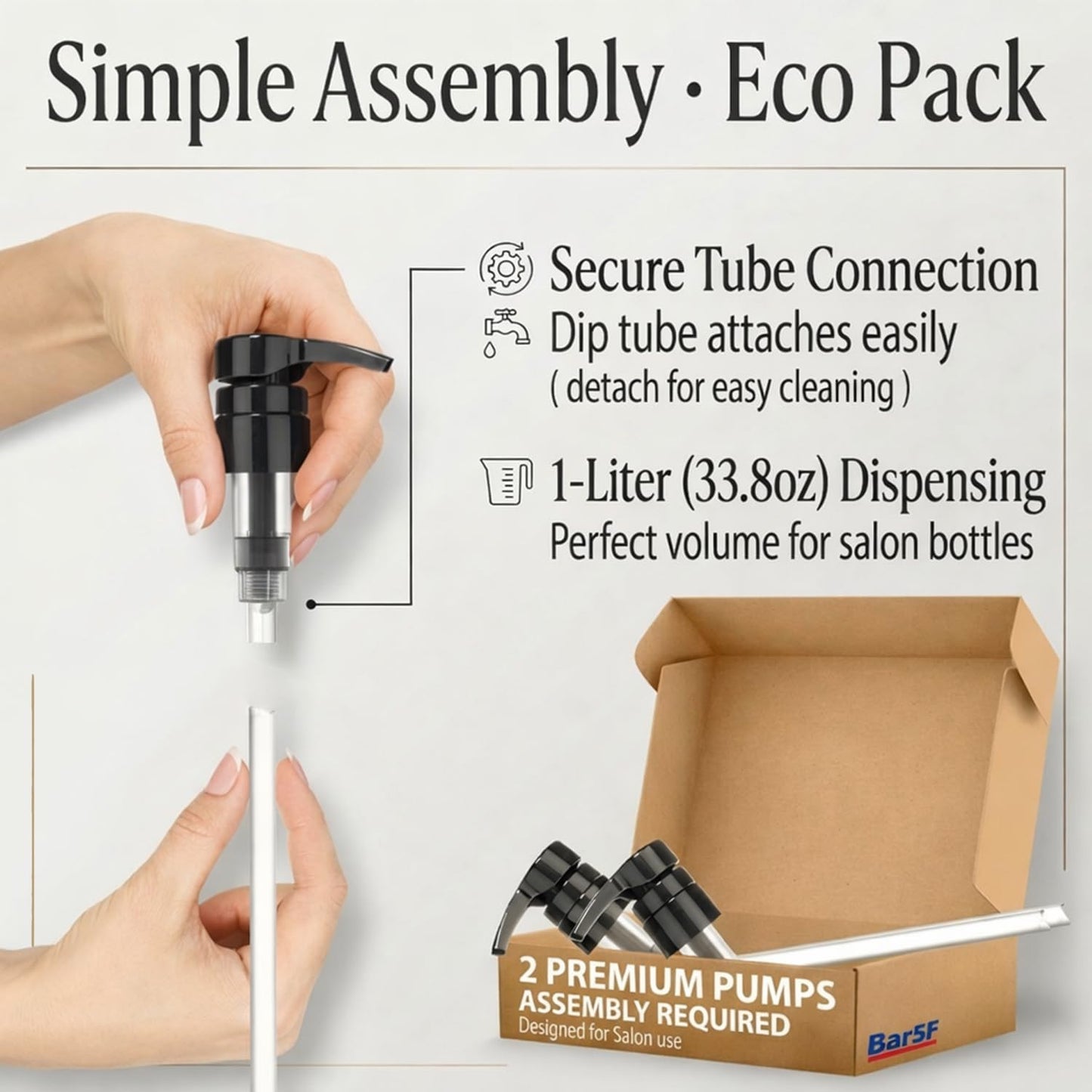 Sleek black liquid dispenser replacement top for salon products