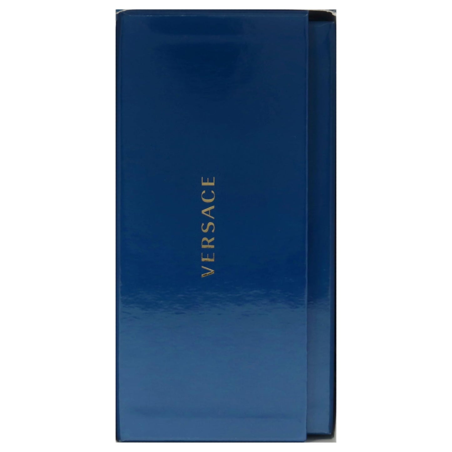 Side view of the premium hard box packaging for the imported Versace aquatic fragrance collection.