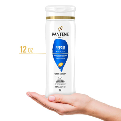 Pantene 2 in 1 shampoo and conditioner texture and bottle design