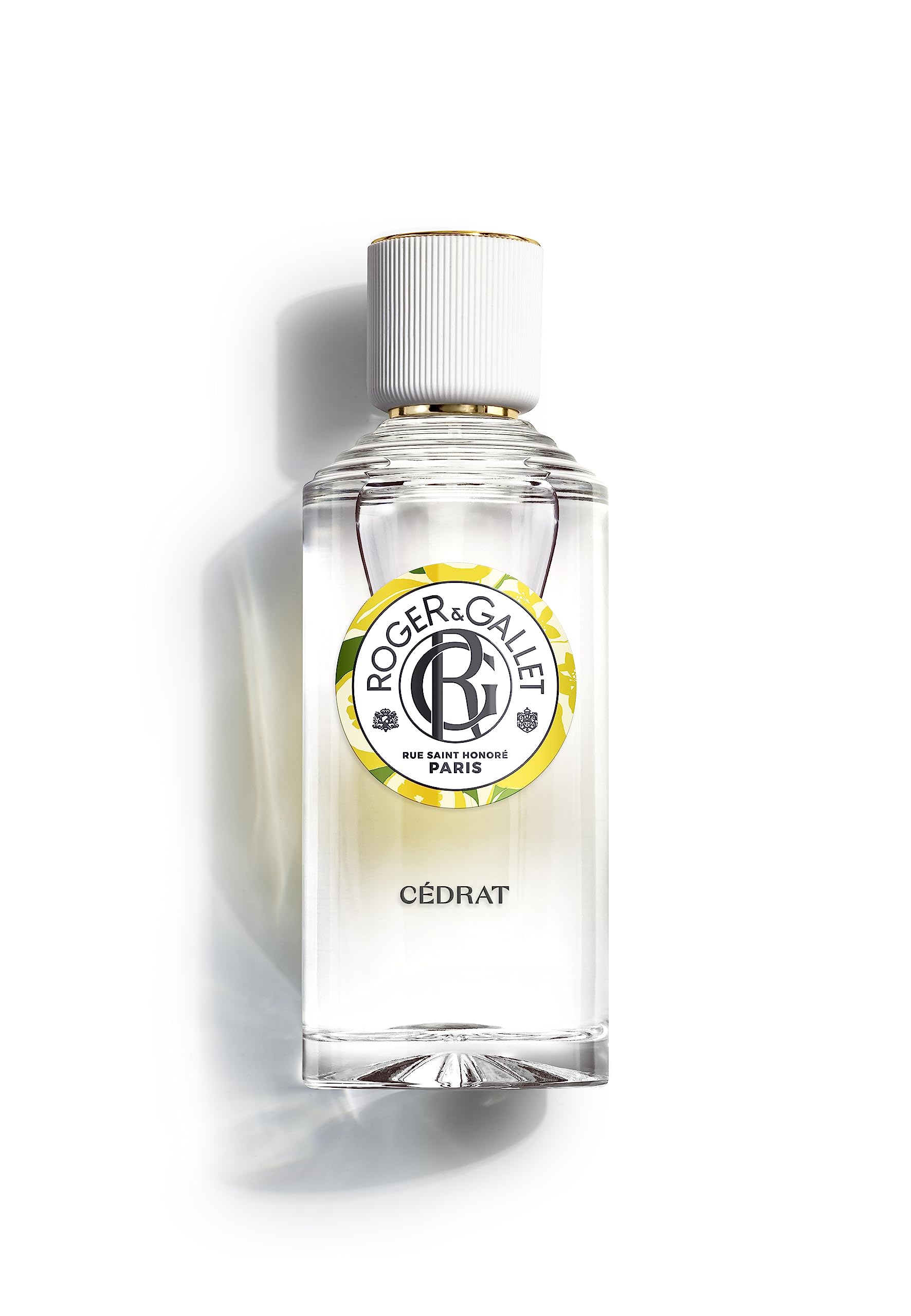 Side profile of imported Roger And Gallet one ounce floral fragrance spray