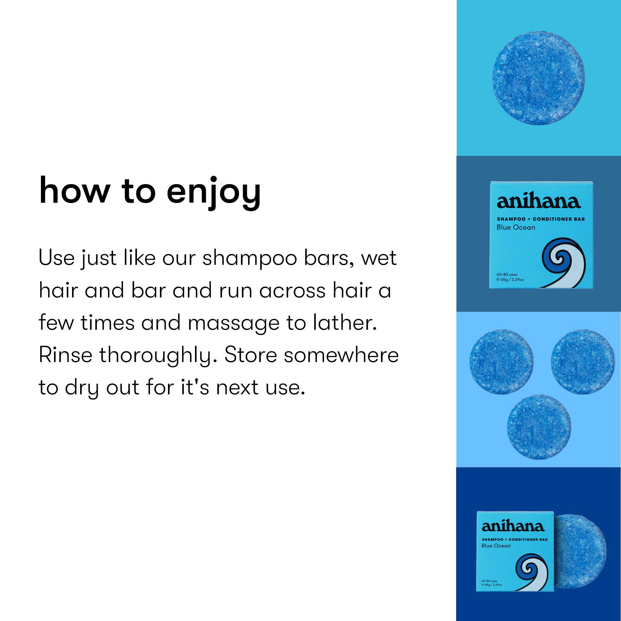Blue Ocean scent hair care bar for normal hair