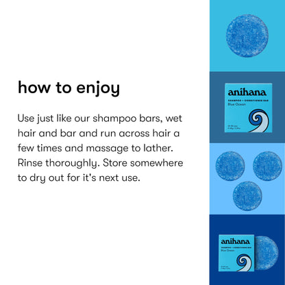 Blue Ocean scent hair care bar for normal hair