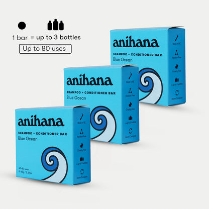 Anihana plastic-free hair wash bar in hand