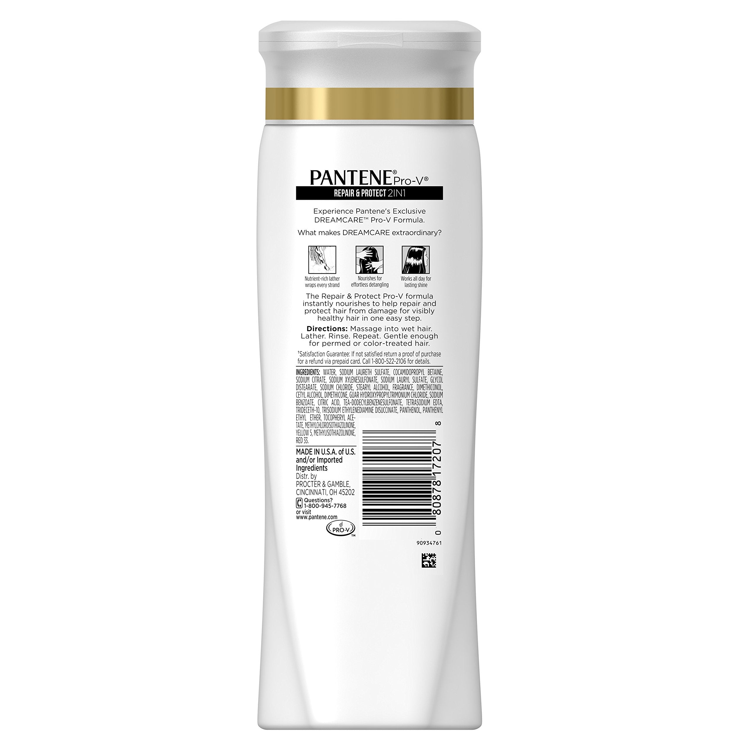 Pantene Pro-V Repair and Protect 2 in 1 Keratin formula showcasing product benefits and design