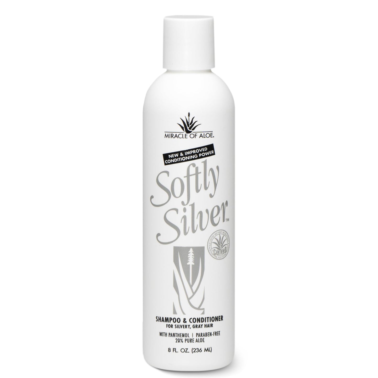 Authentic USA imported Softly Silver 8 fluid ounce bottle