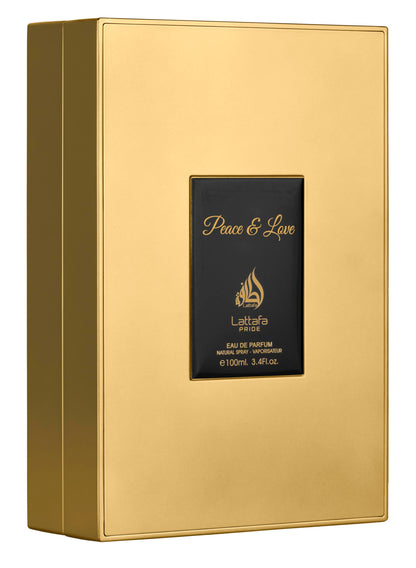 Close up of the spray nozzle on the authentic USA imported Lattafa Peace and Love unisex fragrance packaging.