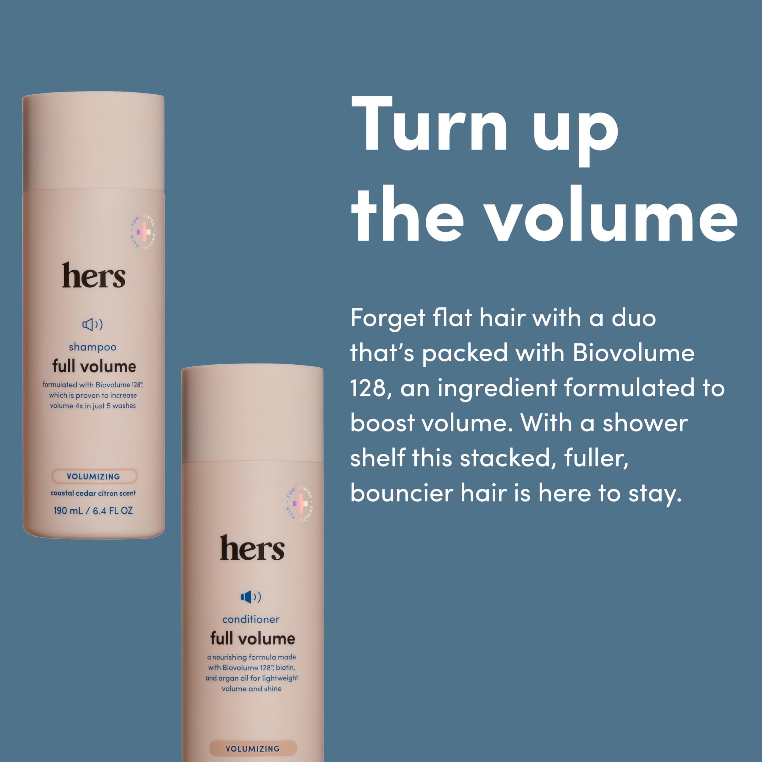Hers Full Volume Shampoo bottle coastal cedar citron scent