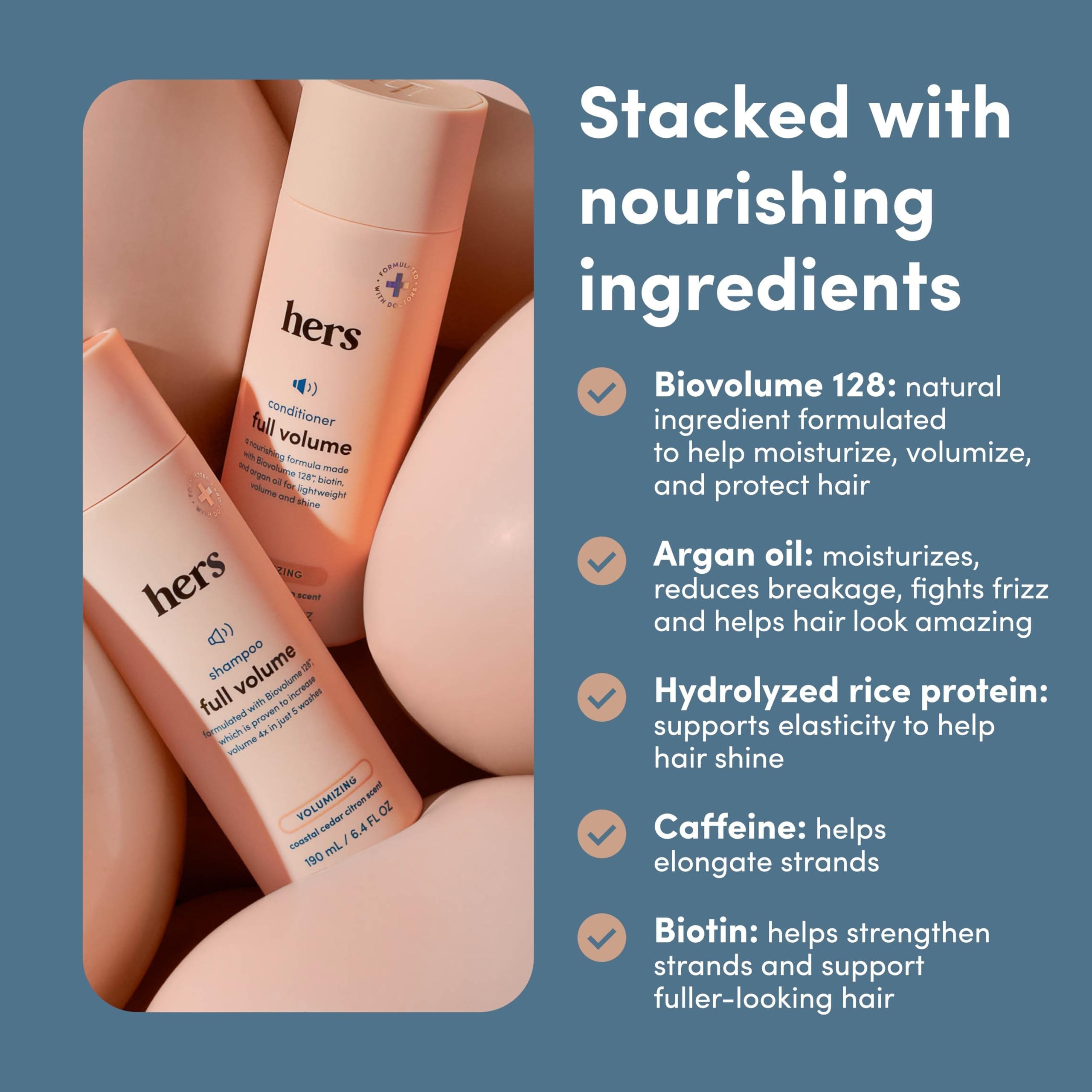 Hers volumizing hair care set 2 pack packaging