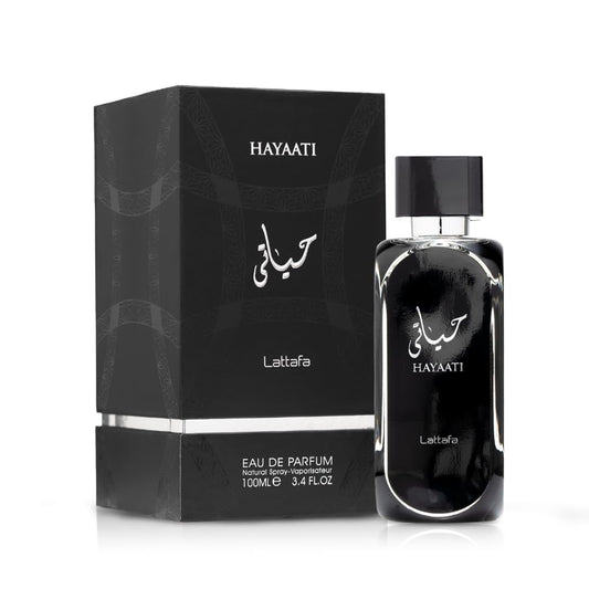 Lattafa Hayaati long lasting men perfume imported packaging side profile