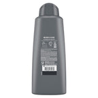 Back of Dove Men Plus Care bottle displaying ingredients and usage instructions