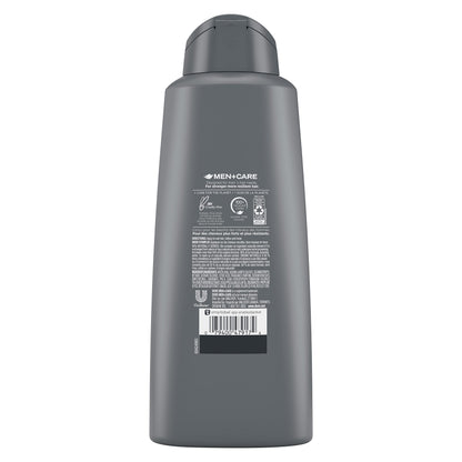 Back of Dove Men Plus Care bottle displaying ingredients and usage instructions