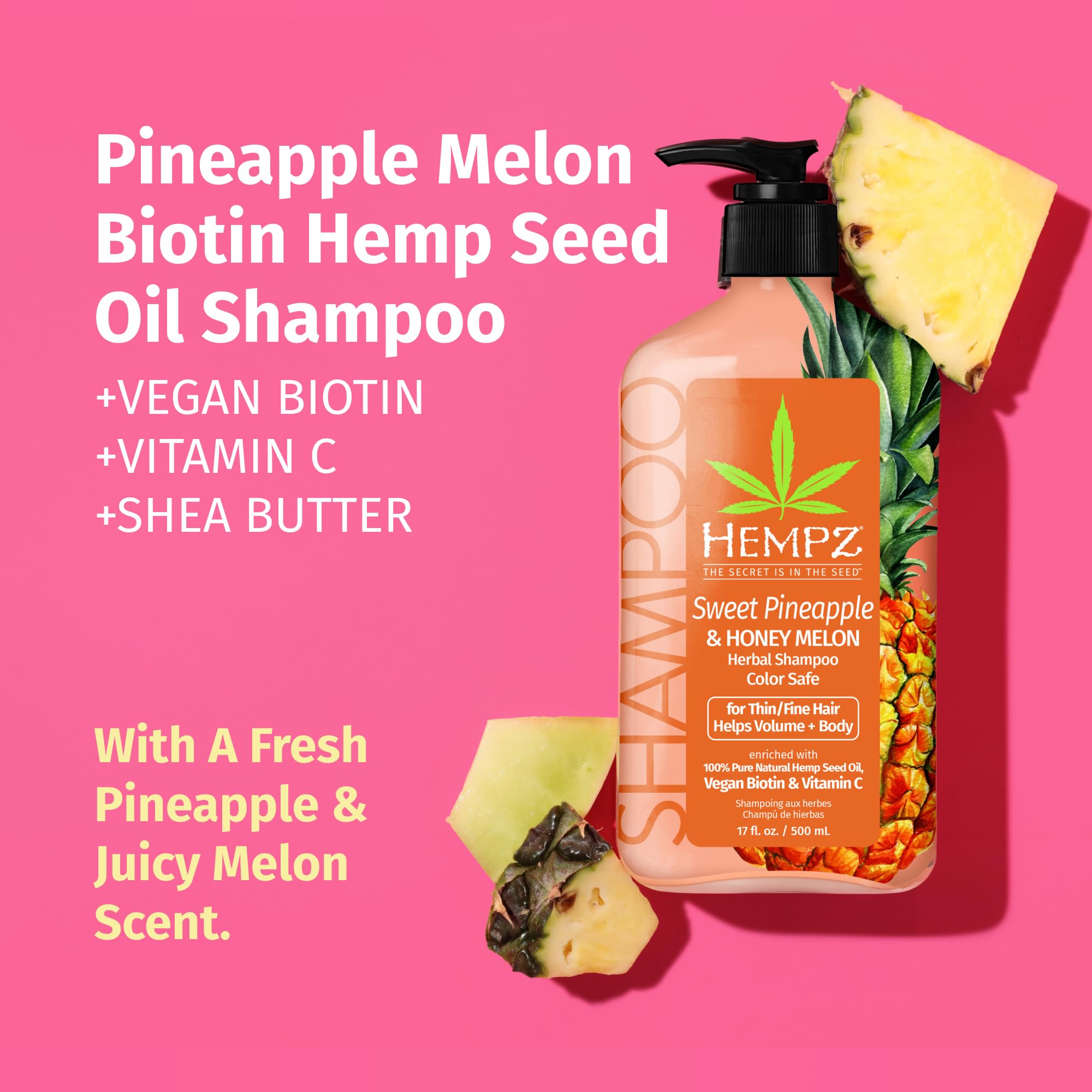 Hempz herbal shampoo 17 fluid ounces pump bottle packaging