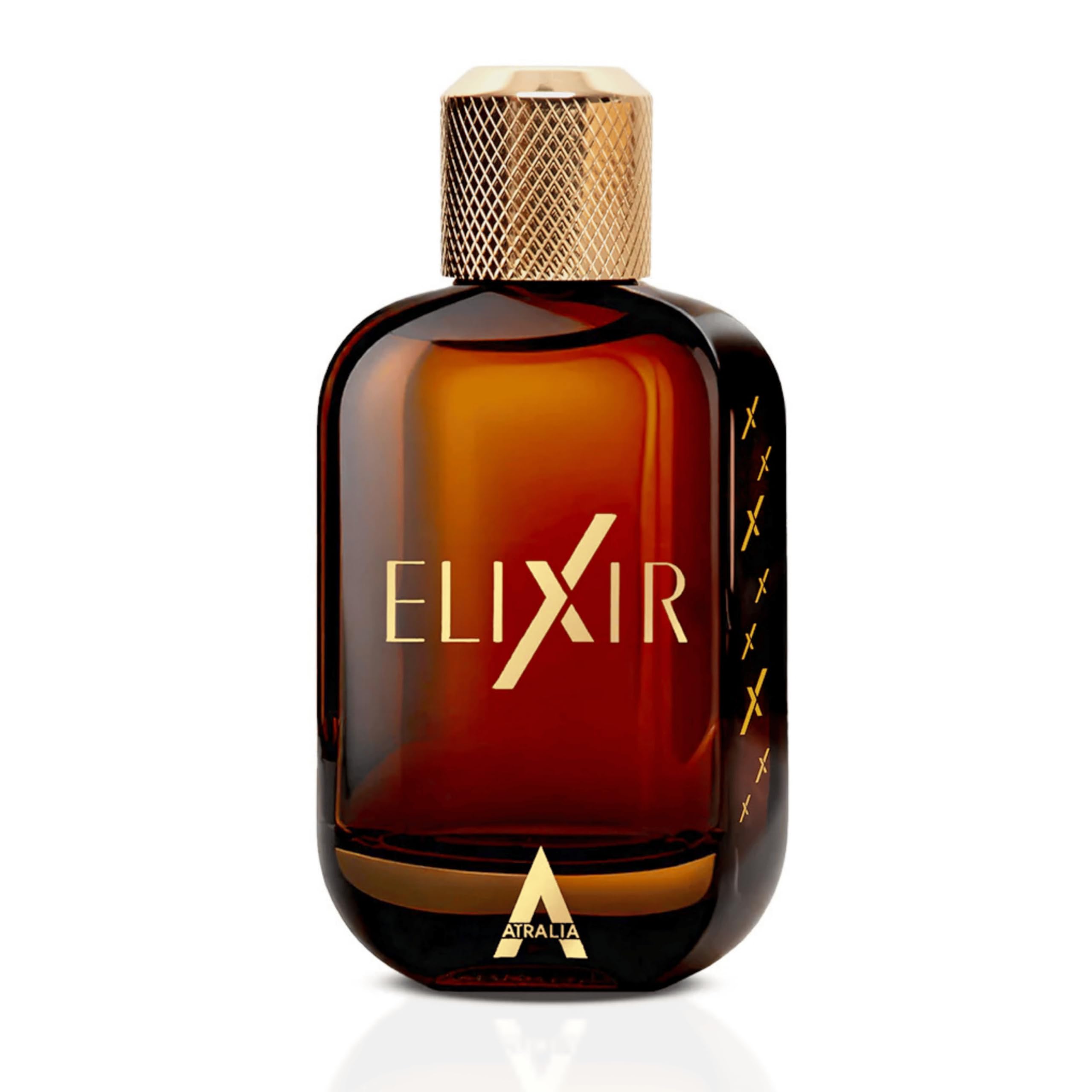 Atralia Elixir long lasting amber woody perfume for men close up shot