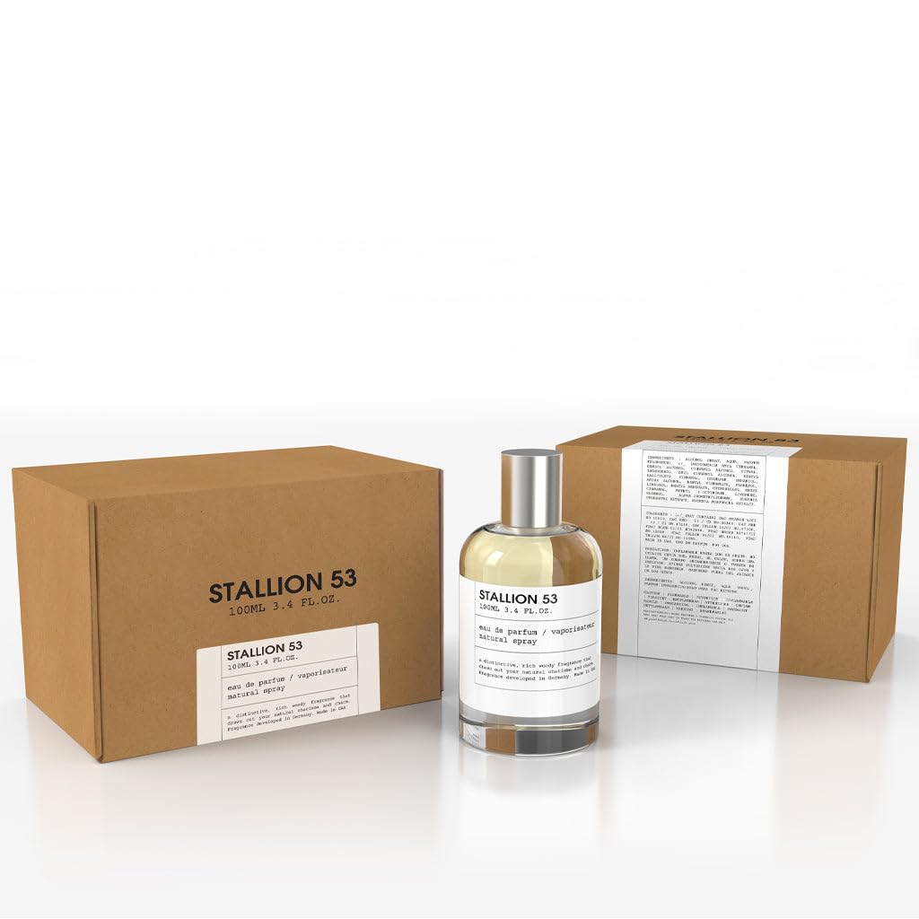 Emper Stallion 53 luxury unisex perfume packaging with bonus travel spray set