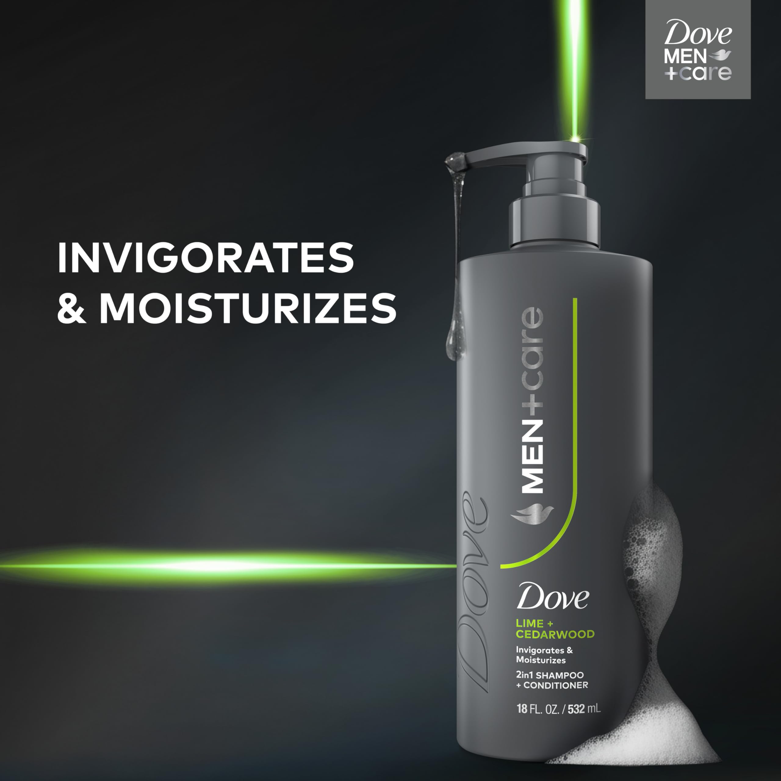 Close up of Dove Men Plus Care Lime and Cedarwood label