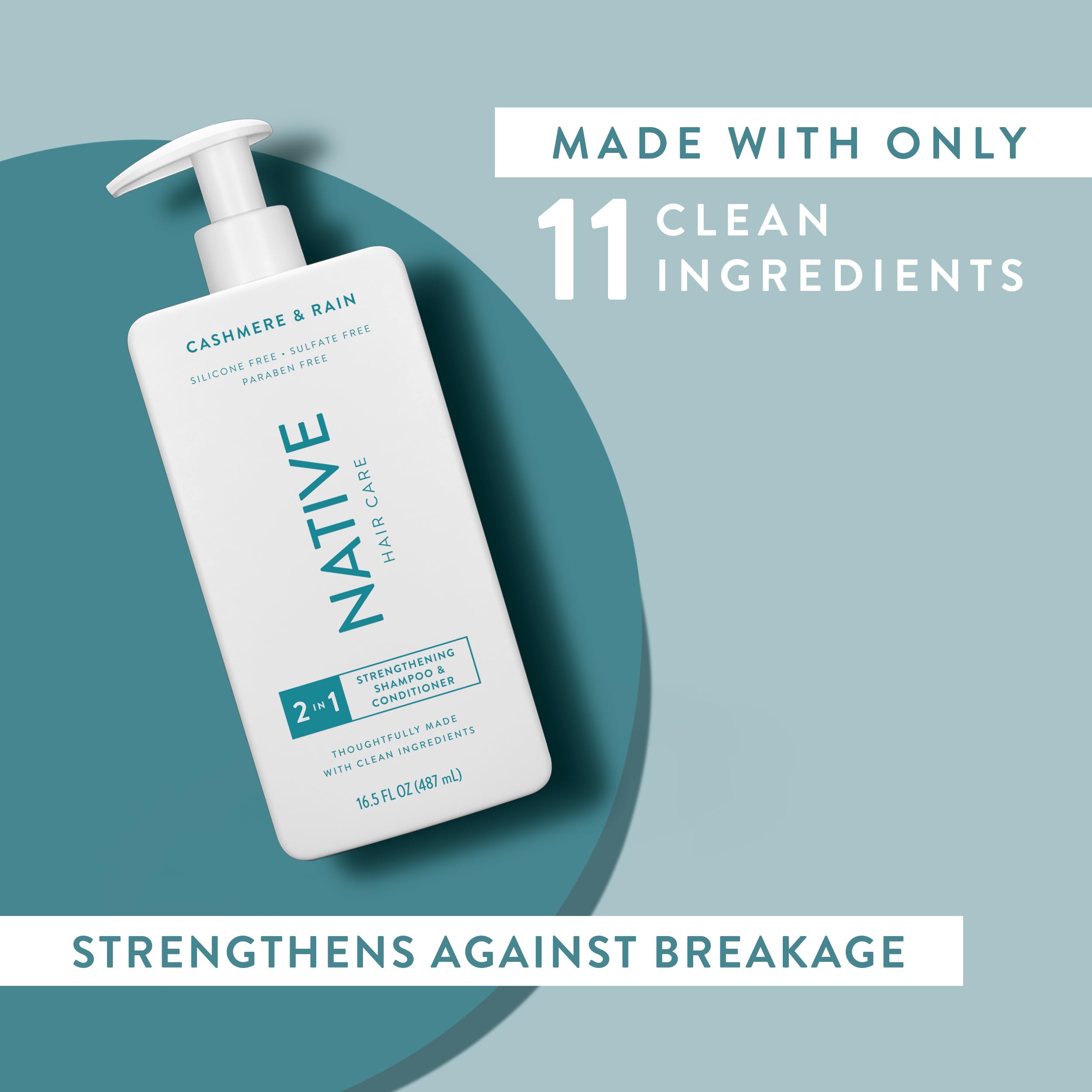 Native sulfate-free 2-in-1 shampoo and conditioner packaging design
