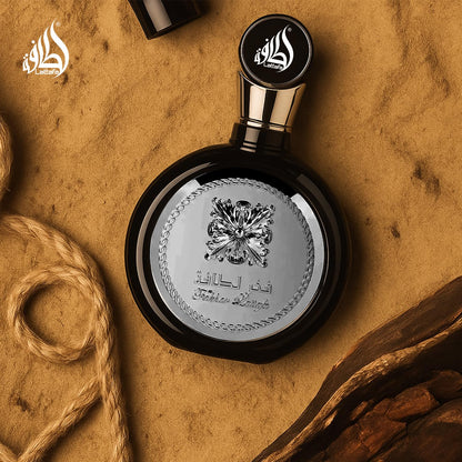 Lattafa Perfumes Fakhar men fragrance collection showcasing premium packaging details