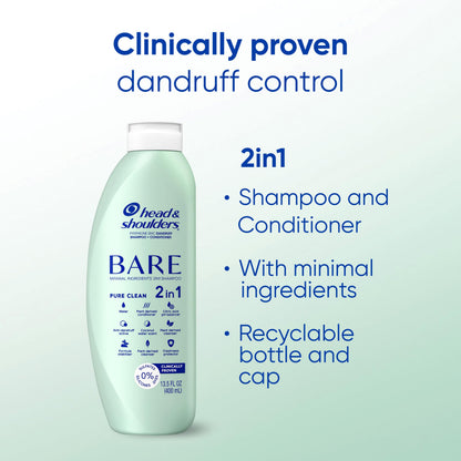 Head and Shoulders Bare anti-dandruff shampoo ingredient list close up
