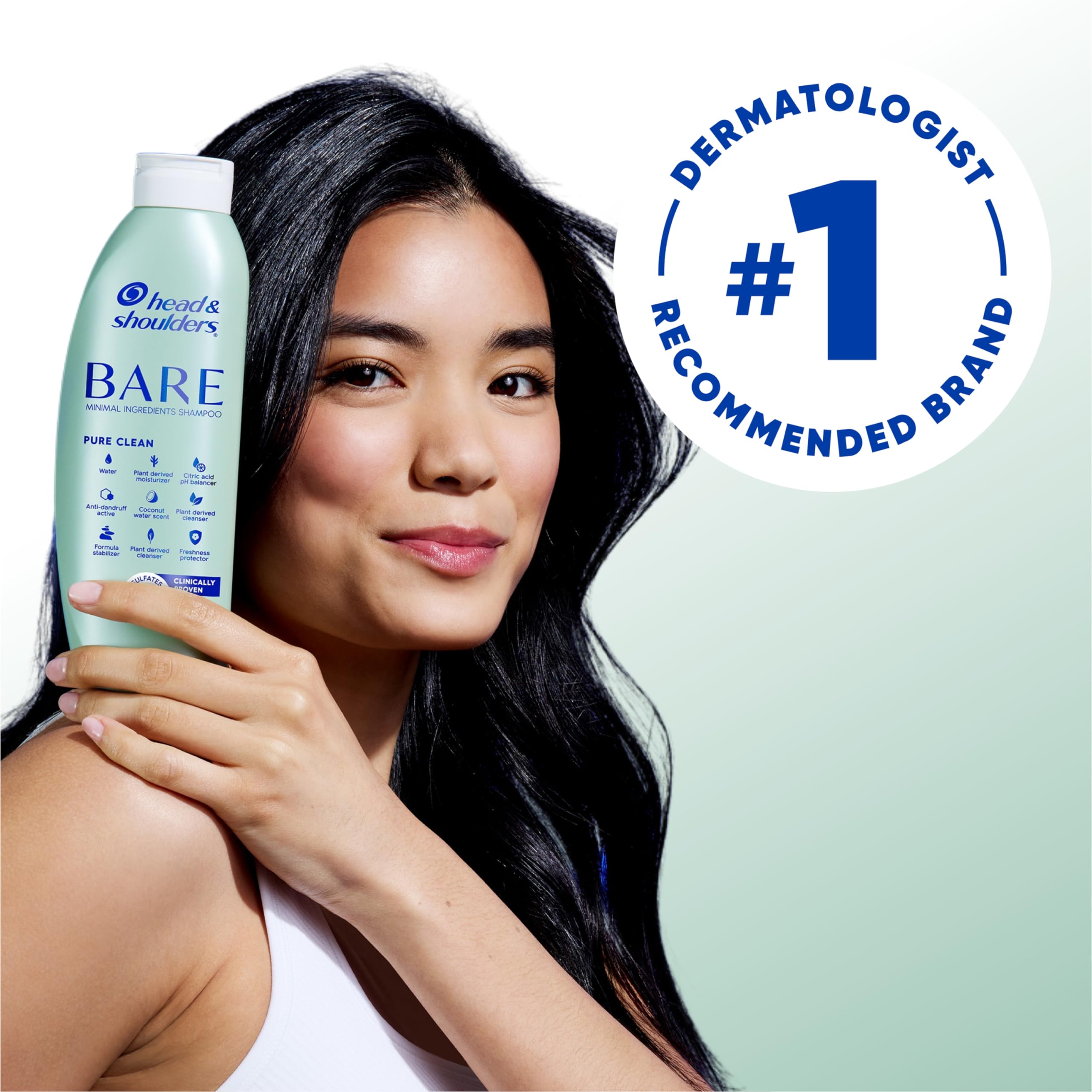 Side profile of Head and Shoulders Bare Pure Clean bottle