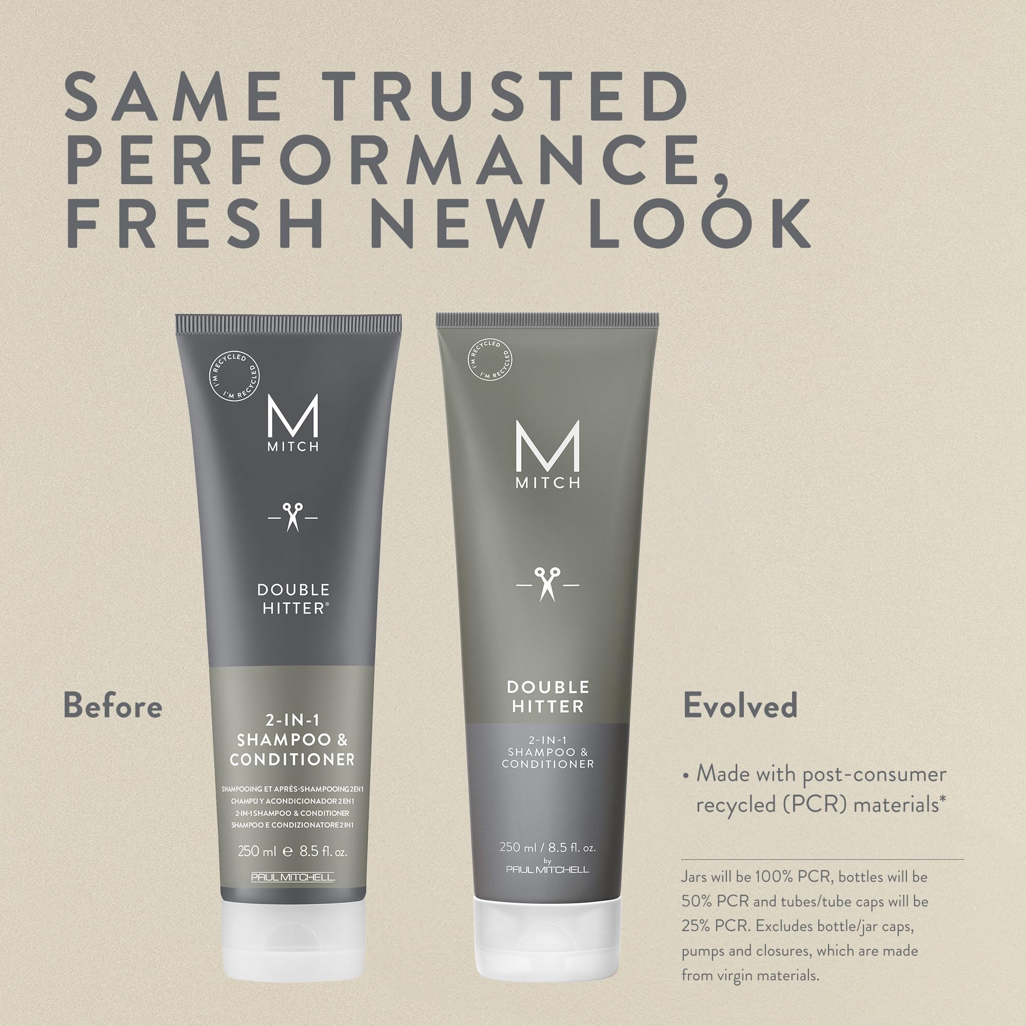 Sulfate free Paul Mitchell Mitch Double Hitter 2-in-1 bottle showing directions and ingredients label