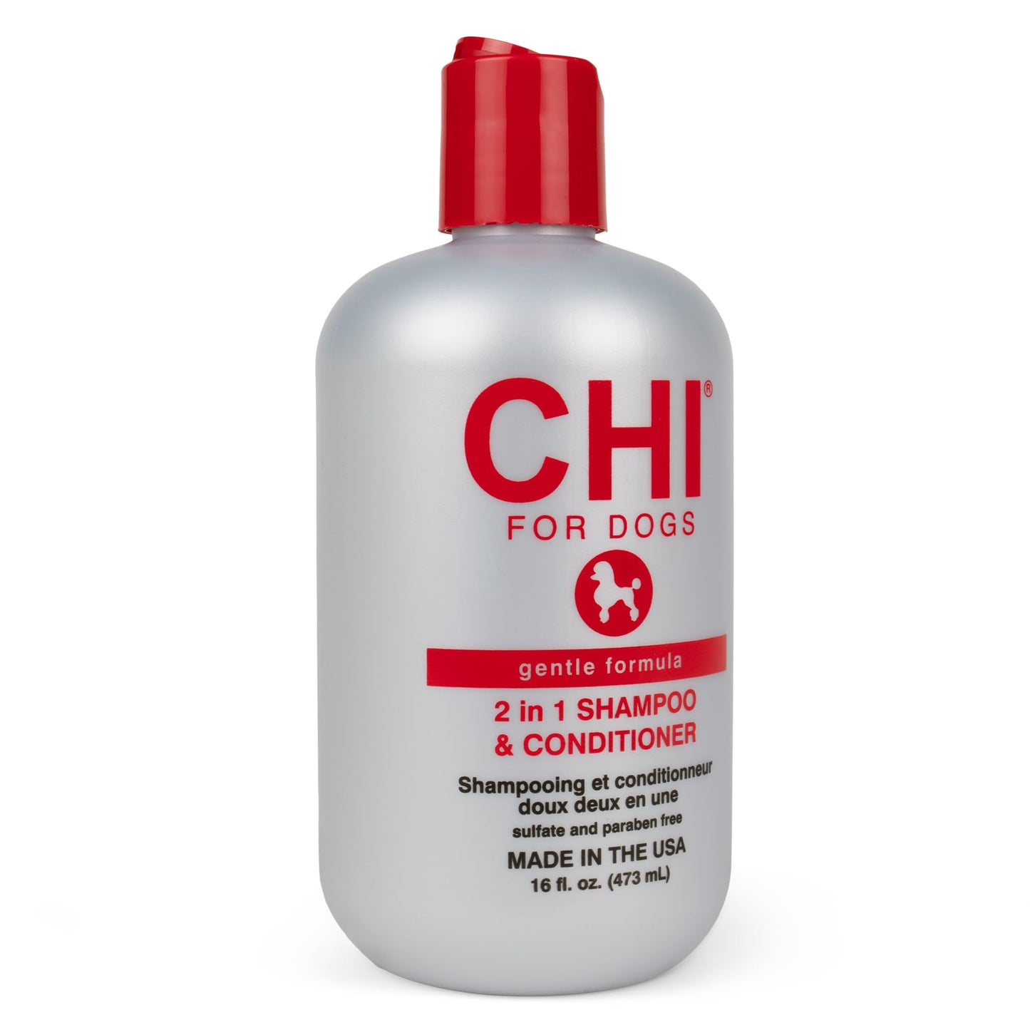 Professional dog grooming CHI 2-in-1 shampoo bottle