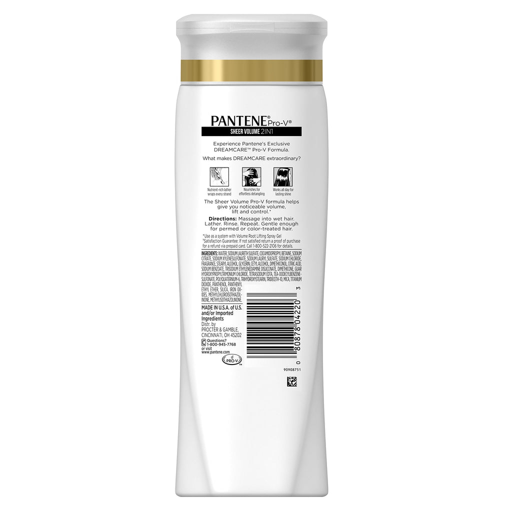 Pantene Pro-V formula bottle showing size and branding