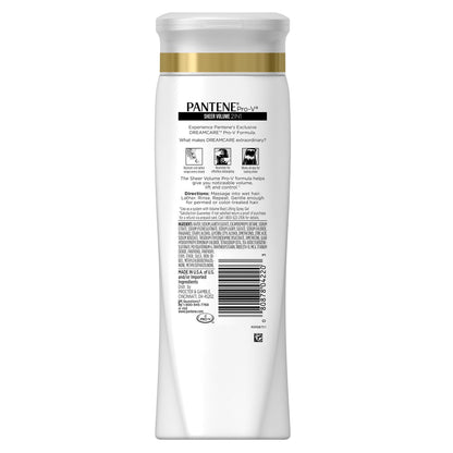 Authentic Pantene Pro-V fine hair solutions sheer volume bottle angled view