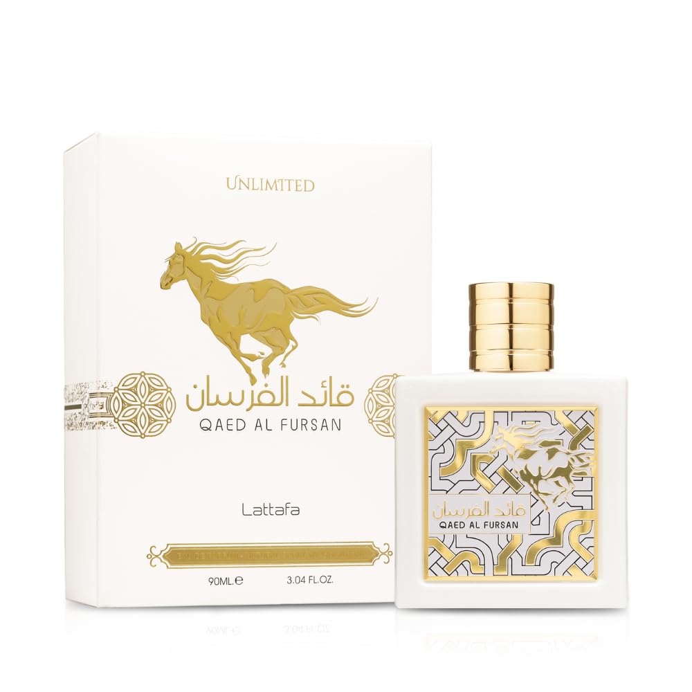 Lattafa Qaed Al Fursan Unlimited tropical unisex fragrance display setting