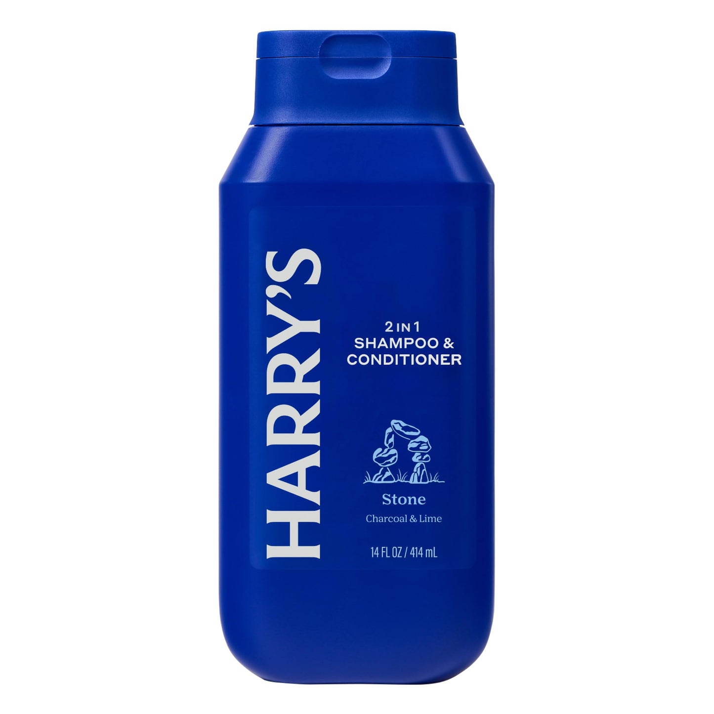 Harry's Stone shampoo and conditioner bottle close up