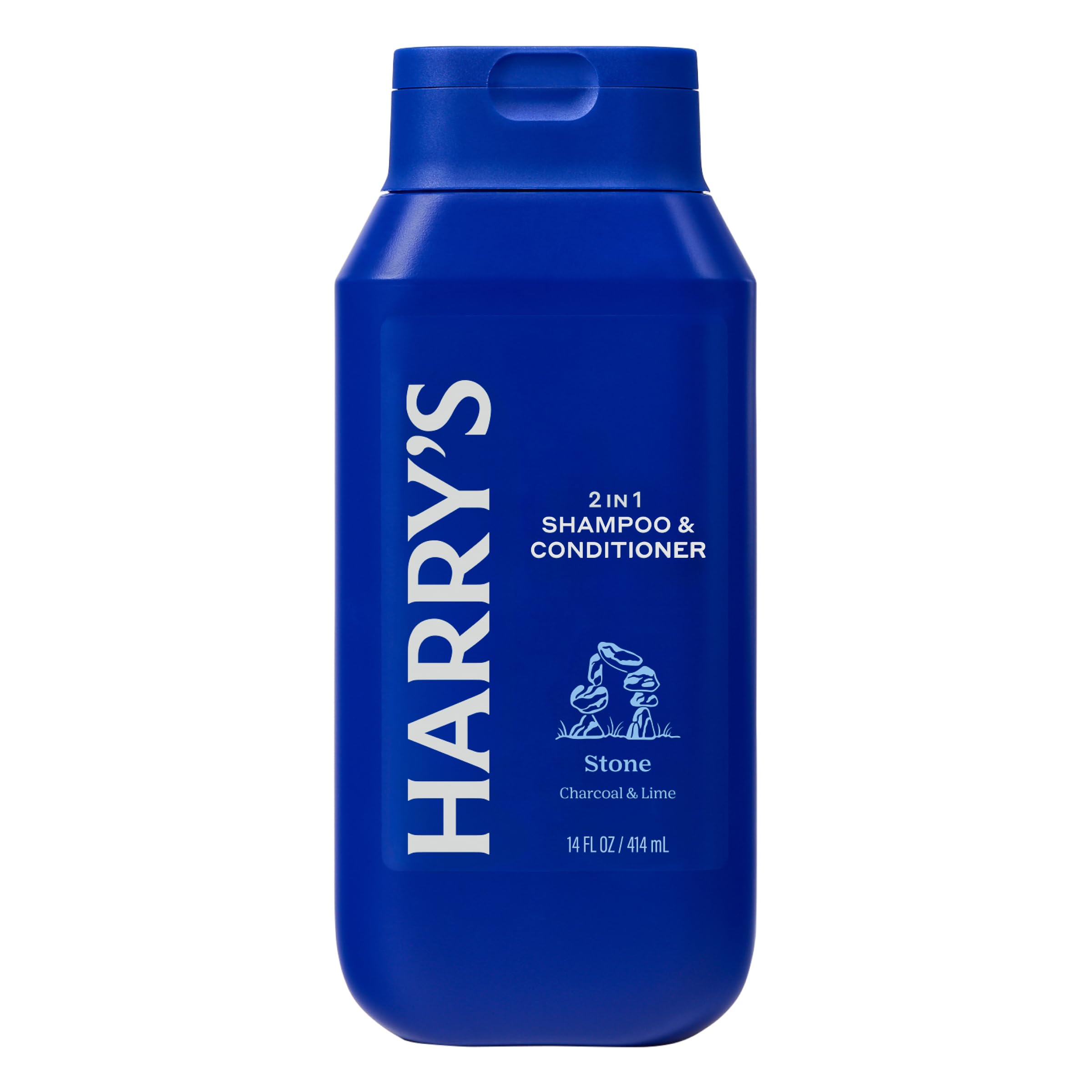 Harry's Stone shampoo and conditioner bottle close up