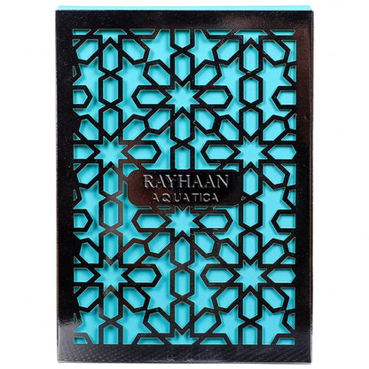 Rayhaan Aquatica men luxury perfume packaging displaying original brand labels and product details