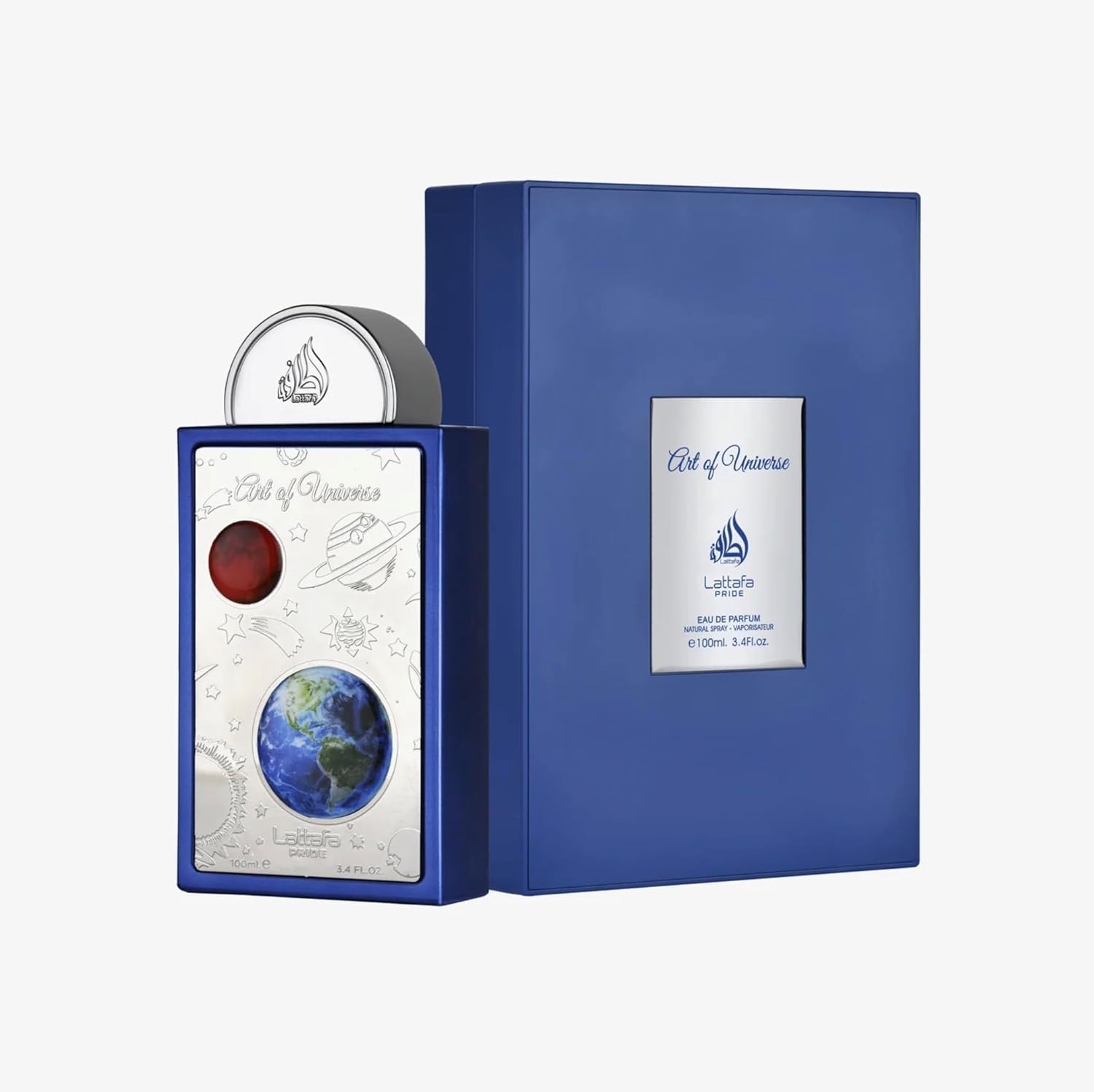 Lattafa Pride Art of Universe 100ml bottle displaying the elegant design