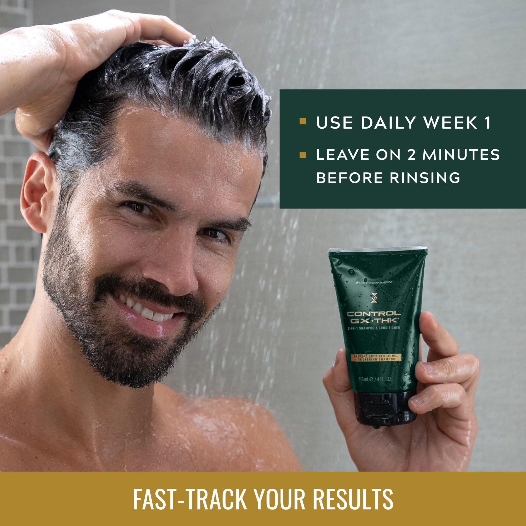 Just For Men Control GX Plus THK grey reducing formula side view.
