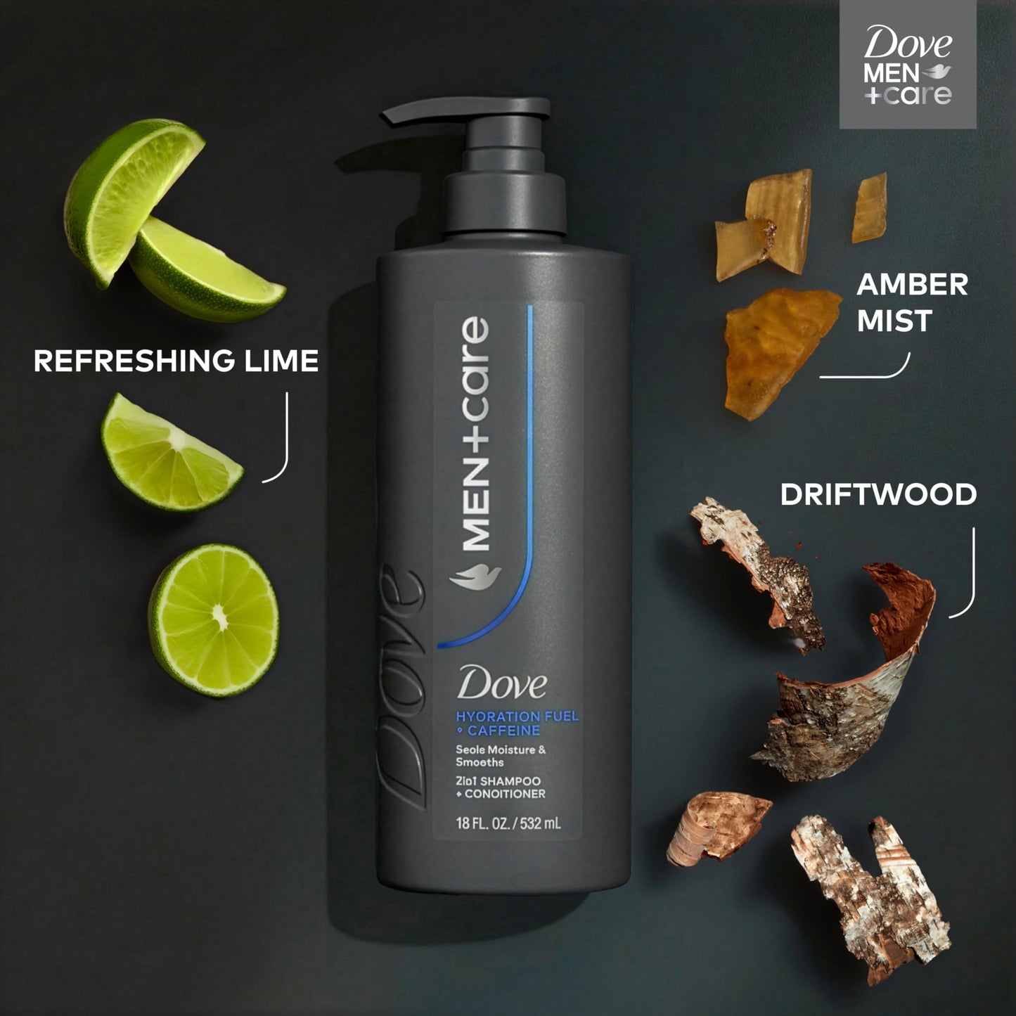 Texture and consistency of Dove Men Plus Care shampoo
