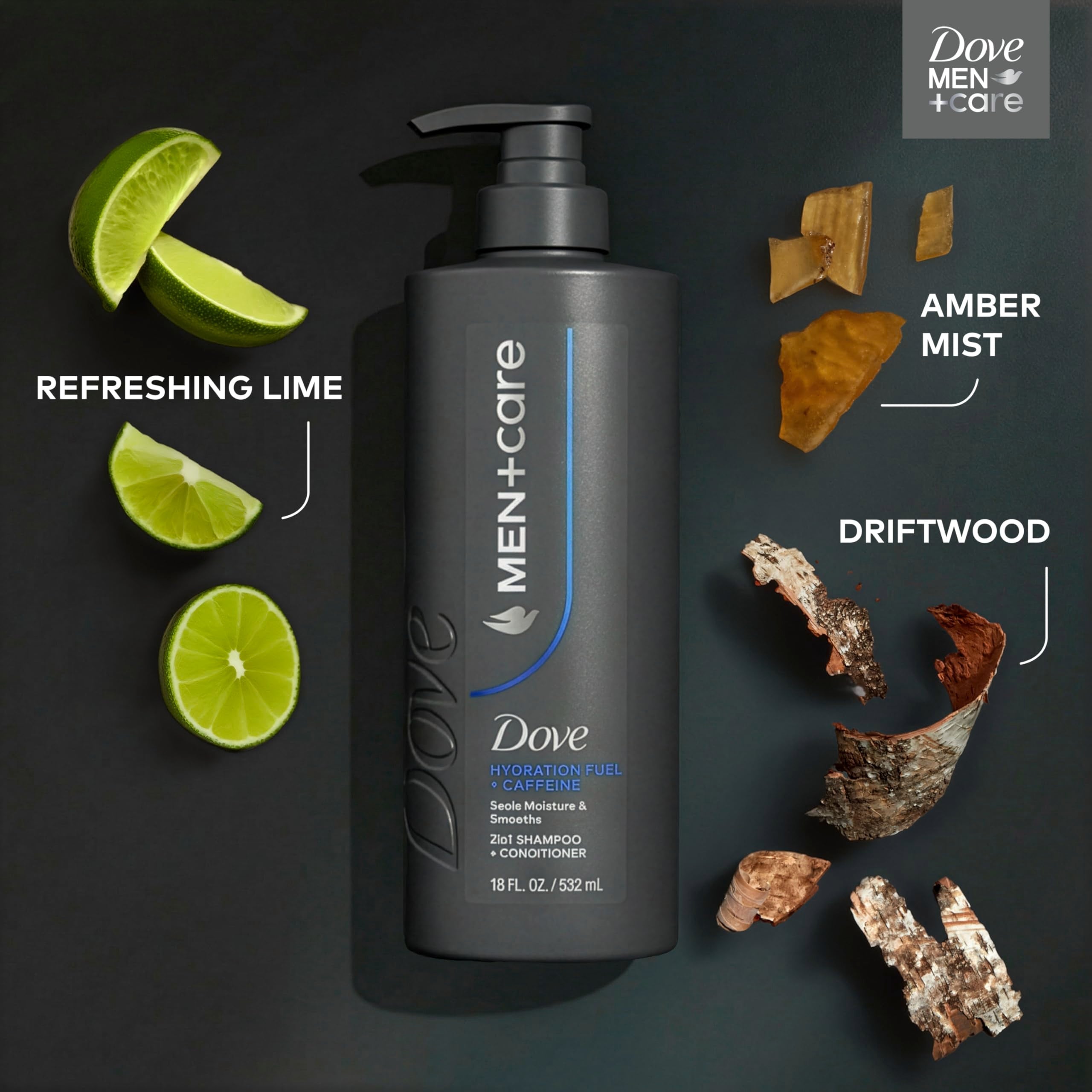 Texture and consistency of Dove Men Plus Care shampoo