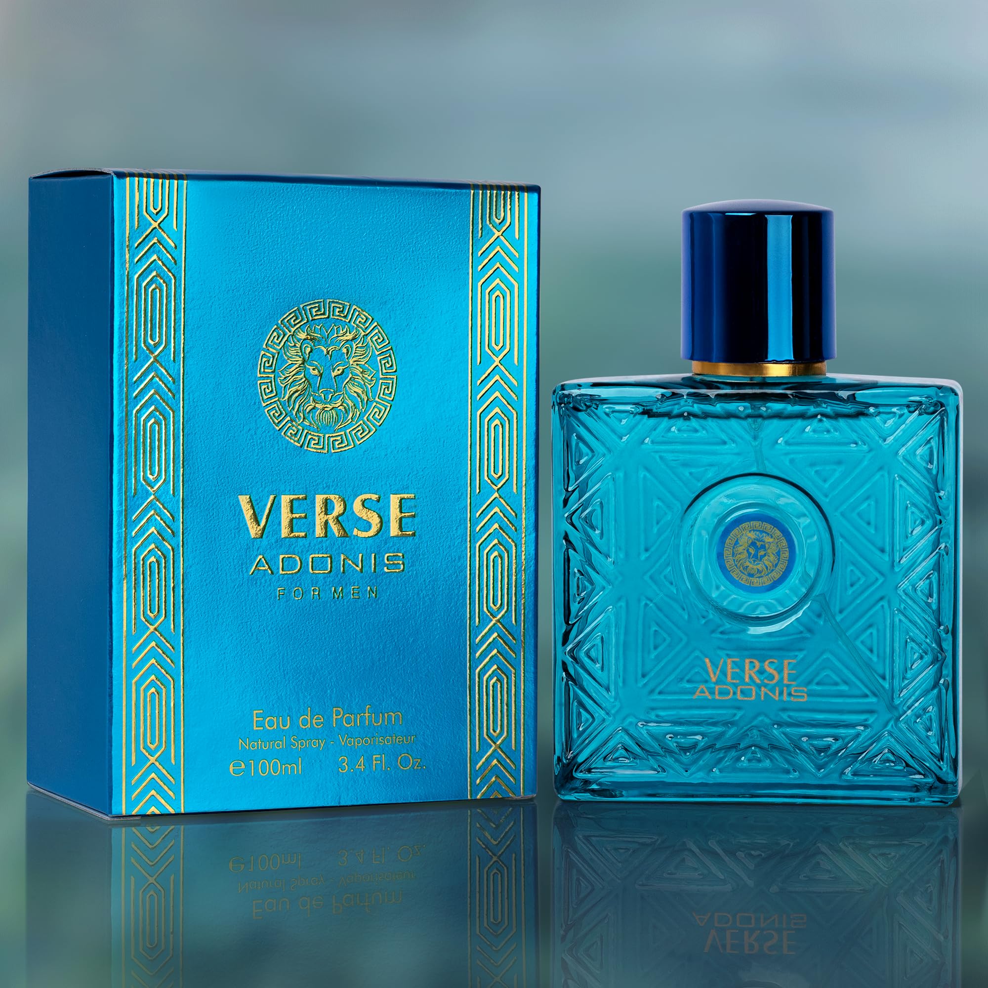 NovoGlow Verse Adonis Eau De Parfum packaging boxes illustrating the complete premium gift set appearance.