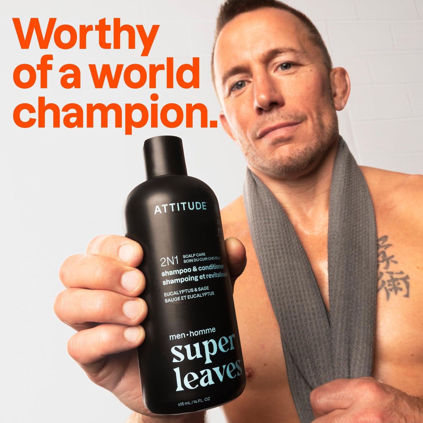 Attitude scalp care shampoo bottle showing natural ingredient labels