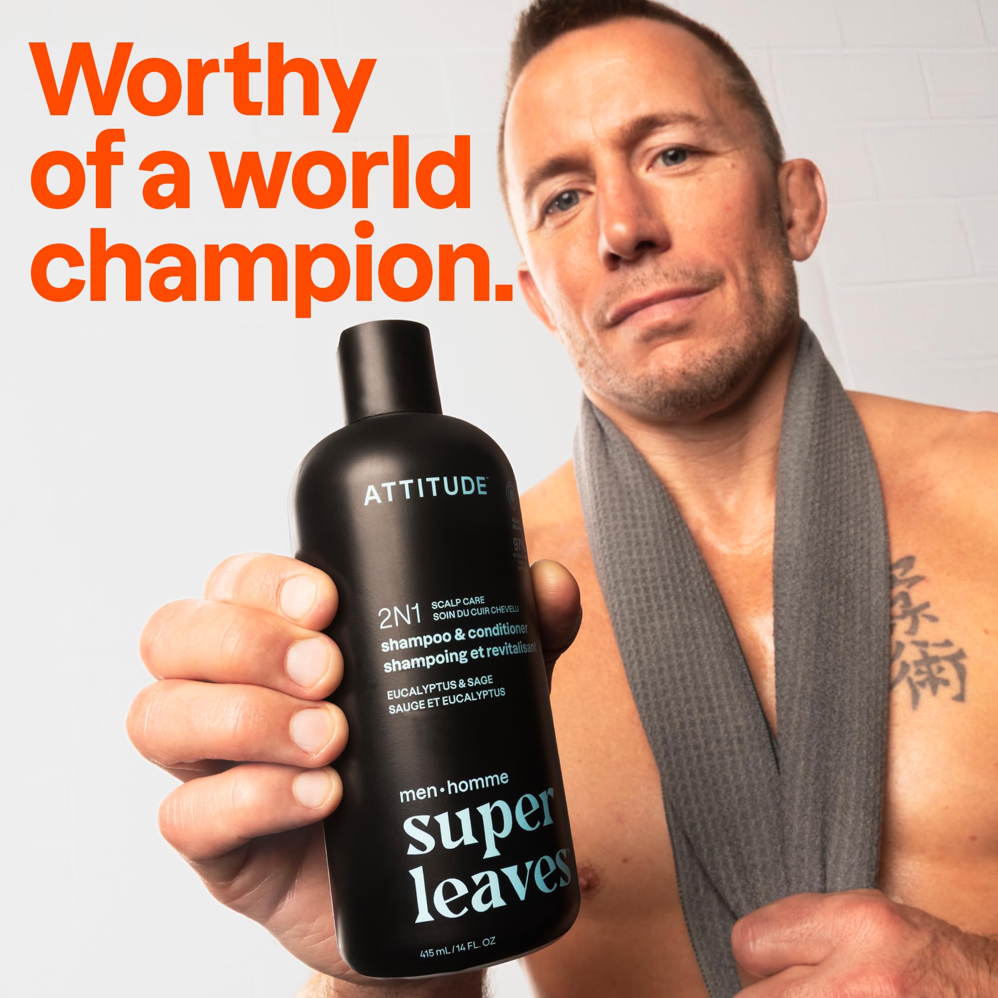 Attitude scalp care shampoo bottle showing natural ingredient labels