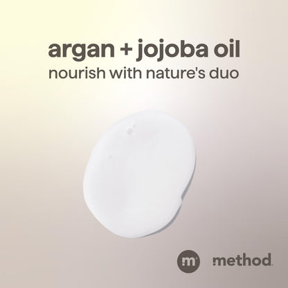 Back of Method Men 2-in-1 shampoo bottle with ingredient details
