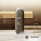 Side profile of Method Men hydrating shampoo and conditioner bottle